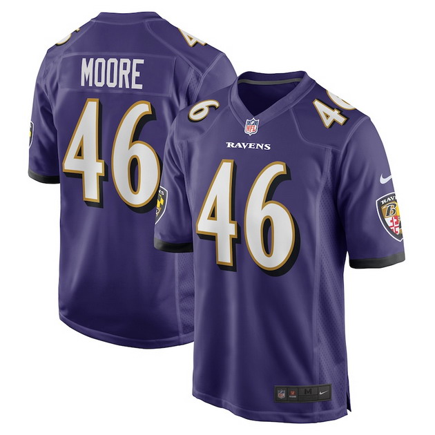 mens nike nick moore purple baltimore ravens game jersey